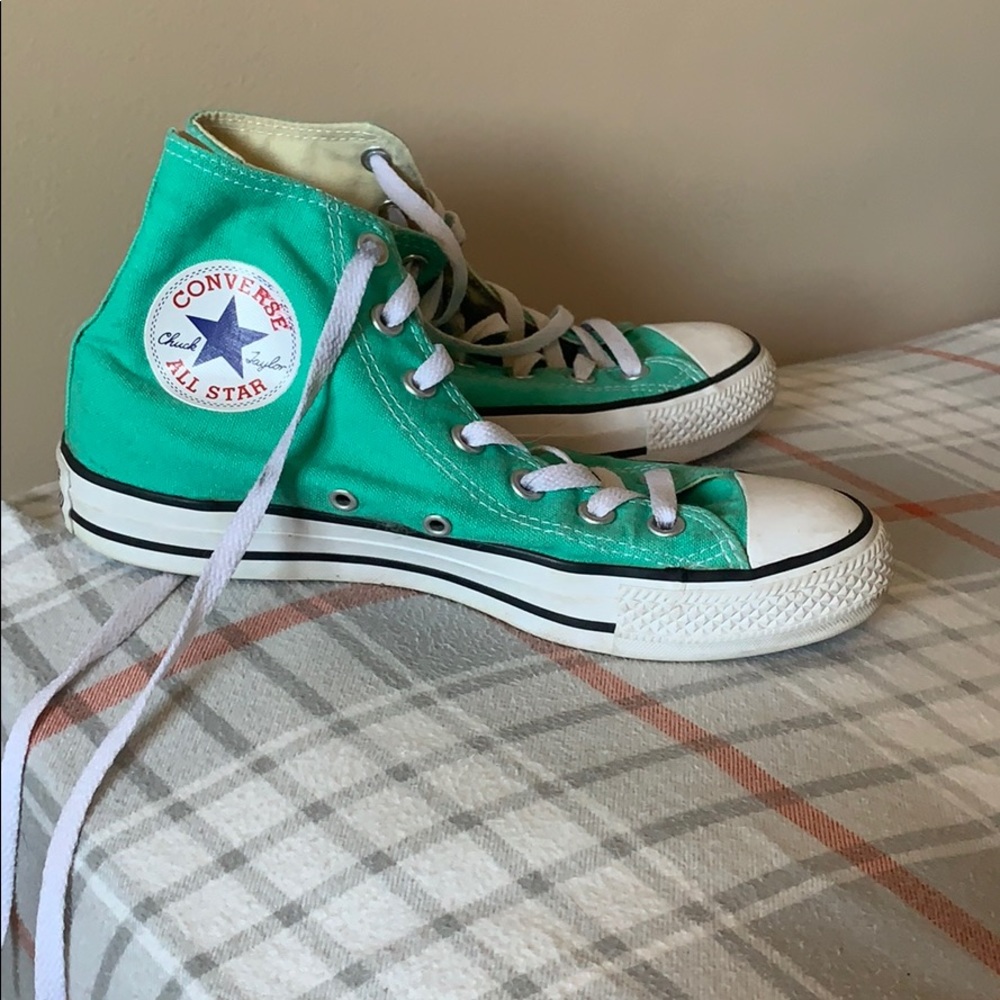 Teal converse shoes